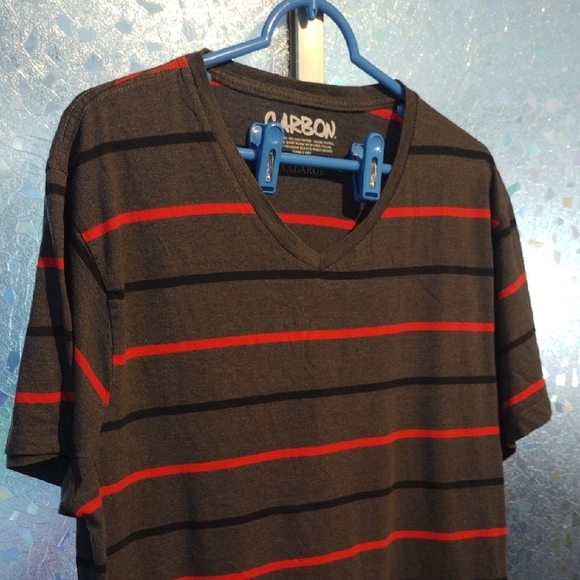 Carbon Black and Red Striped Tee - Picture 10 of 11